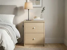 Core Core Freya Oak 2 Drawer Bedside Table