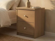 Core Core Freya Oak 2 Drawer Bedside Table