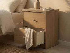 Core Core Freya Oak 2 Drawer Bedside Table