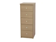 Core Core Freya Oak 5 Drawer Narrow Chest of Drawers