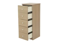 Core Core Freya Oak 5 Drawer Narrow Chest of Drawers