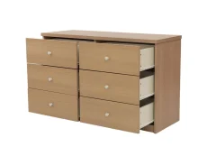 Core Core Freya Oak 3+3 Drawer Wide Chest of Drawers