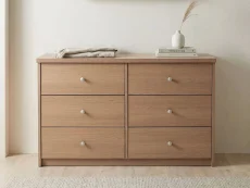 Core Core Freya Oak 3+3 Drawer Wide Chest of Drawers
