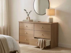 Core Core Freya Oak 3+3 Drawer Wide Chest of Drawers