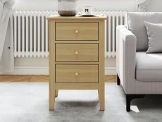 Core Henley Oak 3 Drawer Bedside Table Core Henley Oak 3 Drawer Bedside Table