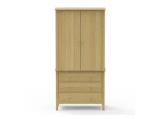 Core Henley Oak 2 Door 3 Drawer Wardrobe