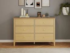 Core Henley Oak 3+3 Drawer Wide Chest of Drawers Core Henley Oak 3+3 Drawer Wide Chest of Drawers