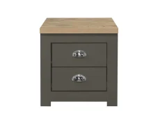Birlea Highgate Dark Grey and Oak Effect 2 Drawer Bedside Table Birlea Highgate Dark Grey and Oak Effect 2 Drawer Bedside Table
