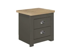 Birlea Birlea Highgate Dark Grey and Oak Effect 2 Drawer Bedside Table