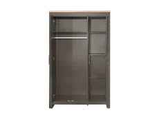 Birlea Birlea Highgate Dark Grey and Oak 3 Door Mirrored Wardrobe