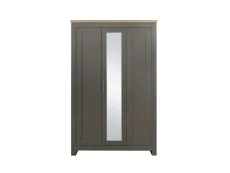 Birlea Birlea Highgate Dark Grey and Oak 3 Door Mirrored Wardrobe