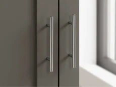 Birlea Birlea Highgate Dark Grey and Oak 3 Door Mirrored Wardrobe