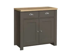 Birlea Birlea Highgate Dark Grey and Oak Effect 2 Door 2 Drawer Sideboard