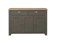 Birlea Birlea Highgate Dark Grey and Oak Effect 3 Door 2 Drawer Sideboard