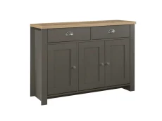Birlea Birlea Highgate Dark Grey and Oak Effect 3 Door 2 Drawer Sideboard