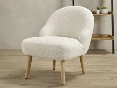 LPD Clearance - LPD Ted White Boucle Fabric Accent Chair