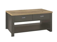 Birlea Birlea Highgate Dark Grey and Oak Effect 2 Drawer Coffee Table
