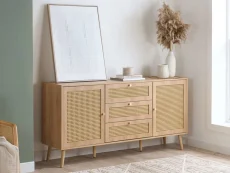 Birlea Croxley Rattan and Oak 2 Door 3 Drawer Sideboard Birlea Croxley Rattan and Oak 2 Door 3 Drawer Sideboard