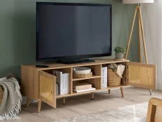 Birlea Birlea Croxley Rattan and Oak Large TV Unit