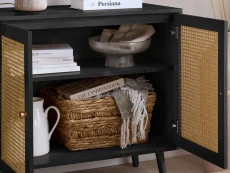 Birlea Birlea Croxley Rattan and Black 2 Door Sideboard