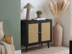Birlea Croxley Rattan and Black 2 Door Sideboard Birlea Croxley Rattan and Black 2 Door Sideboard