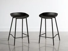 Clearance - Julian Bowen Renzo Set of 2 Black Bar Stools Clearance - Julian Bowen Renzo Set of 2 Black Bar Stools