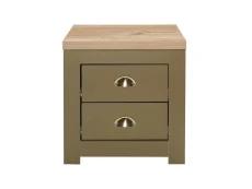 Birlea Birlea Highgate Olive and Oak Effect 2 Drawer Bedside Table