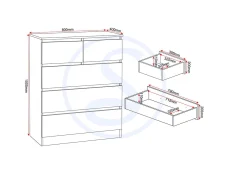 Seconique Seconique Malvern Sonoma Oak 3+2 Drawer Chest of Drawers