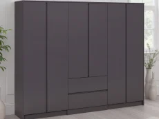 Seconique Seconique Malvern Grey 6 Door 2 Drawer Wardrobe
