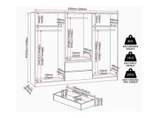 Seconique Seconique Malvern Grey 6 Door 2 Drawer Wardrobe