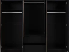 Seconique Seconique Malvern Black 6 Door 2 Drawer Wardrobe