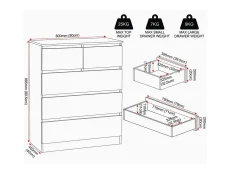 Seconique Seconique Malvern Black 3+2 Drawer Chest of Drawers