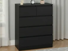 Seconique Seconique Malvern Black 3+2 Drawer Chest of Drawers