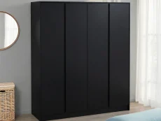 Seconique Seconique Malvern Black 4 Door Wardrobe