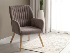 Seconique Seconique Jordan Brown Velvet Accent Chair