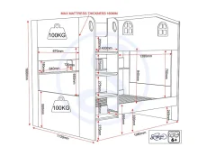Seconique Seconique Hector Ash Grey Wooden Bunk Bed Frame