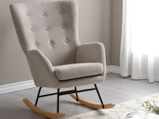 Seconique Seconique Hayden Beige Fabric Rocking Chair