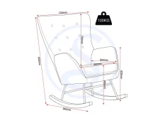 Seconique Seconique Hayden Dark Grey Fabric Rocking Chair