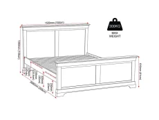 Seconique Seconique Bordeaux Ivory Wooden Bed Frame (High Footend)