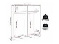 Seconique Seconique Dakota Dark Grey 4 Door Wardrobe