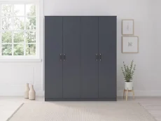 Seconique Dakota Dark Grey 4 Door Wardrobe Seconique Dakota Dark Grey 4 Door Wardrobe