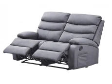 Kidsaw Kidsaw Berkshire Grey Faux Leather 2 Seater Recliner Sofa