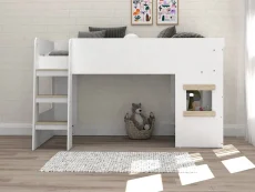 Kidsaw Kidsaw Canbrera White Wooden Mid Sleeper Bed