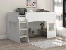 Kidsaw Canbrera White Wooden Mid Sleeper Bed Kidsaw Canbrera White Wooden Mid Sleeper Bed