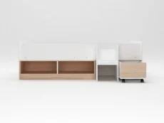 Kidsaw Kidsaw Galley White and Oak Cabin Bed Frame