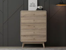 Kidsaw Janeiro Oak 5 Drawer Chest of Drawers Kidsaw Janeiro Oak 5 Drawer Chest of Drawers
