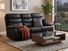 Kidsaw Sussex Black Faux Leather 3 Seater Recliner Sofa Kidsaw Sussex Black Faux Leather 3 Seater Recliner Sofa