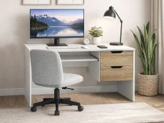 Kidsaw Swansea White and Oak 2 Drawer Desk