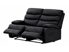 Kidsaw Kidsaw Sussex Black Faux Leather 2 Seater Recliner Sofa