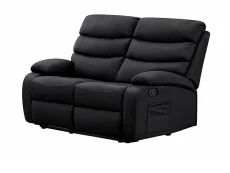 Kidsaw Sussex Black Faux Leather 2 Seater Recliner Sofa